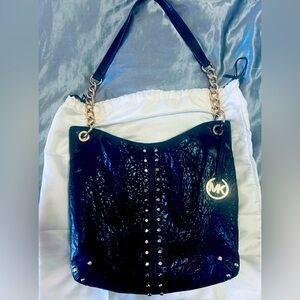 Michael Kors, large purse/bag.beautiful, black leather gold hardware